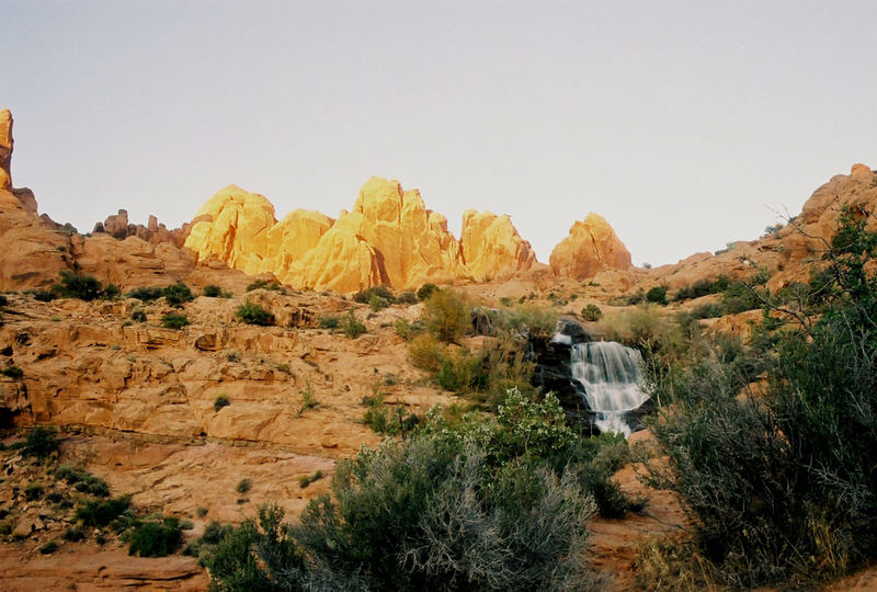 Below the falls