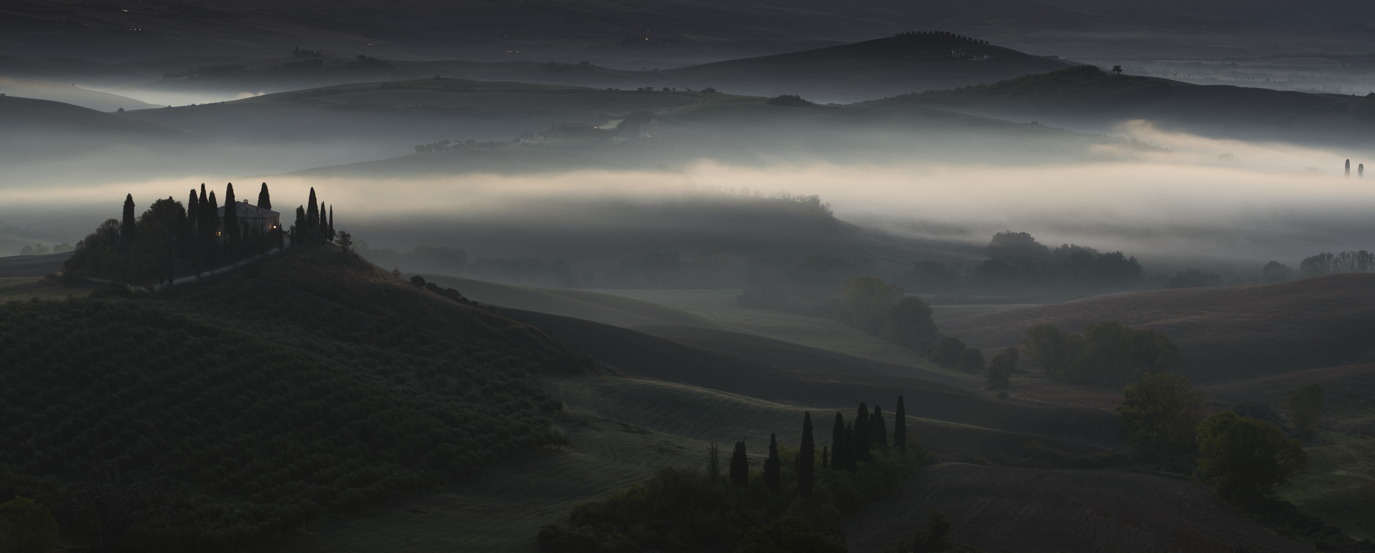 Belvedere im Nebel