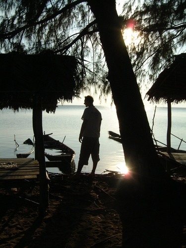 Ben@ the fishing village@ sunset, Cambodia