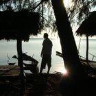 Ben@ the fishing village@ sunset, Cambodia