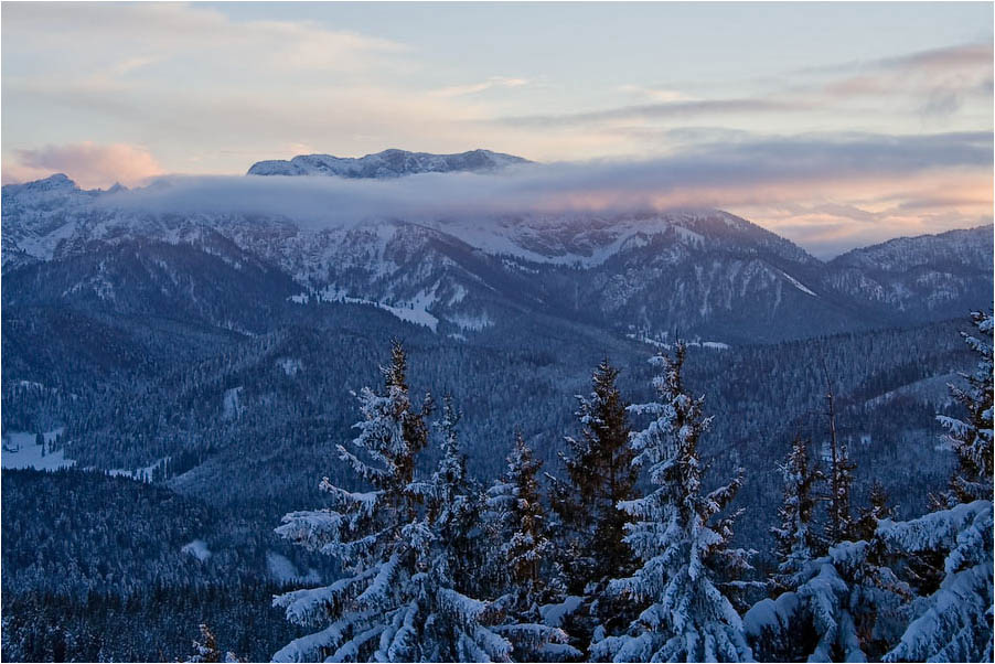 Benediktenwand bei Sonnenuntergang