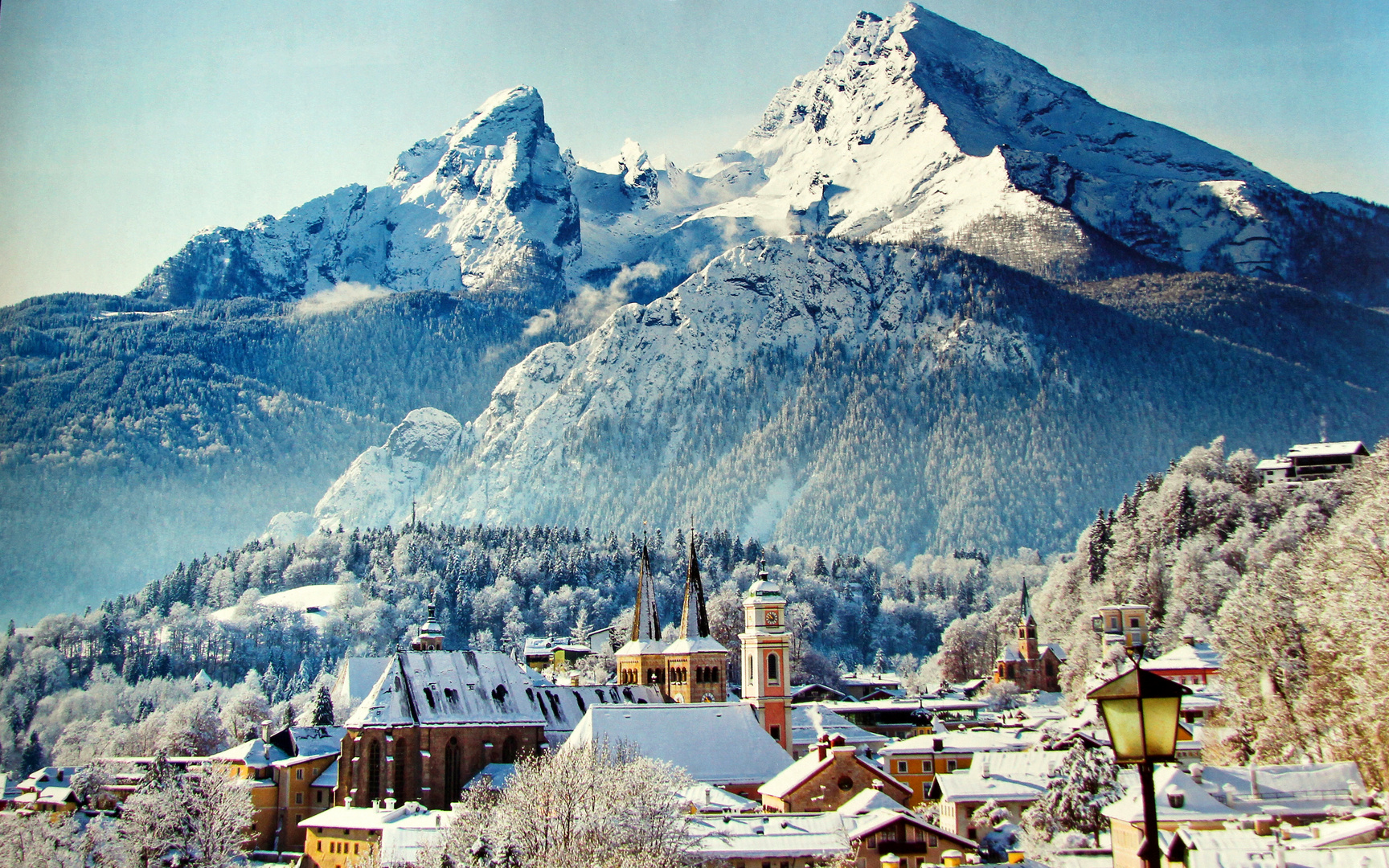 Berchtesgaden im Schnee-Kalendermotiv