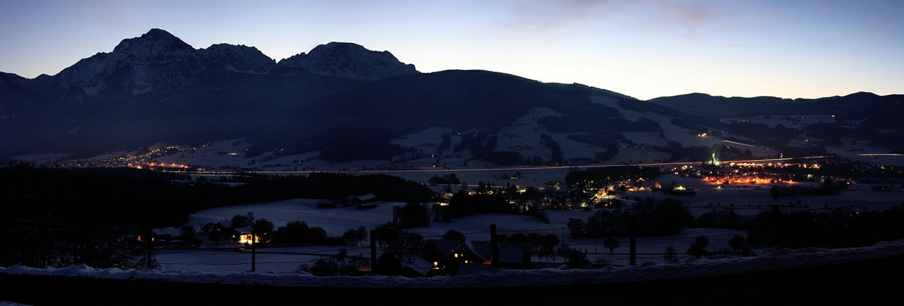 Berchtesgadener Land, Pano vom Högl auf Anger und Aufham,