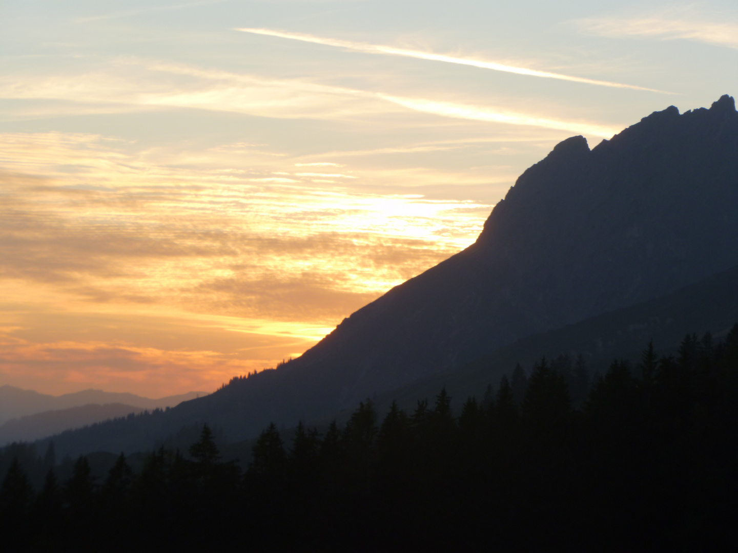 berg beim morgenrot