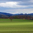 Berge, goldener Herbst und frisches Grün sowie die schon tiefe...