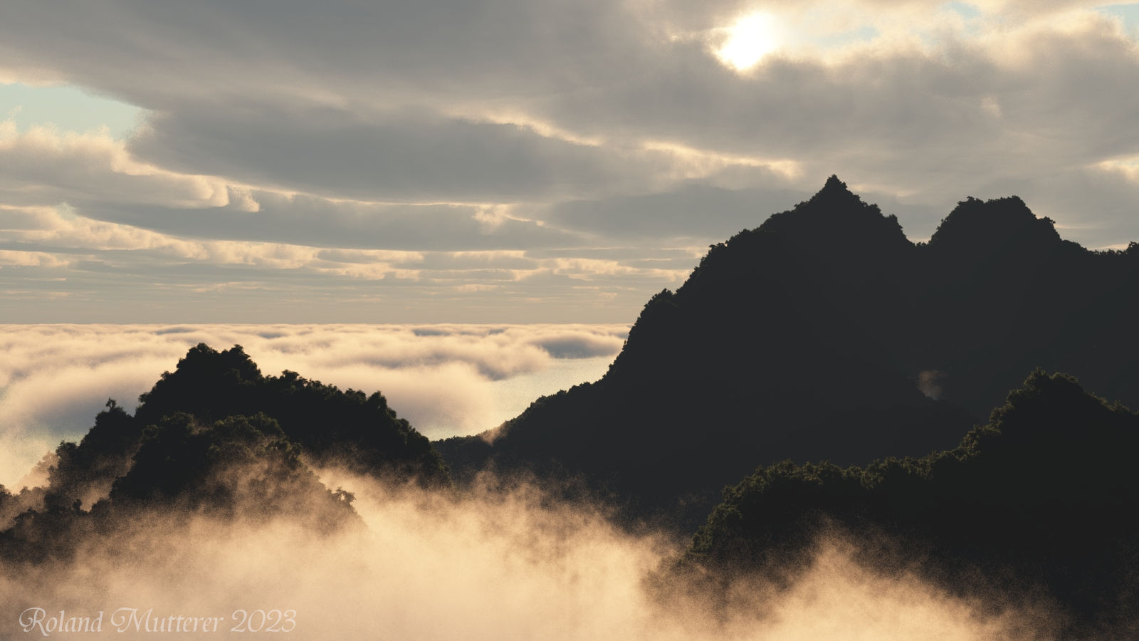 Berge in Wolken