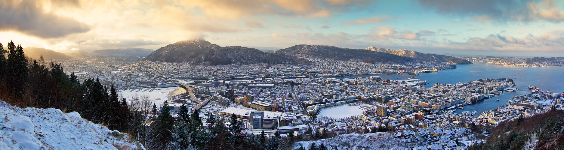 Bergen im Schnee