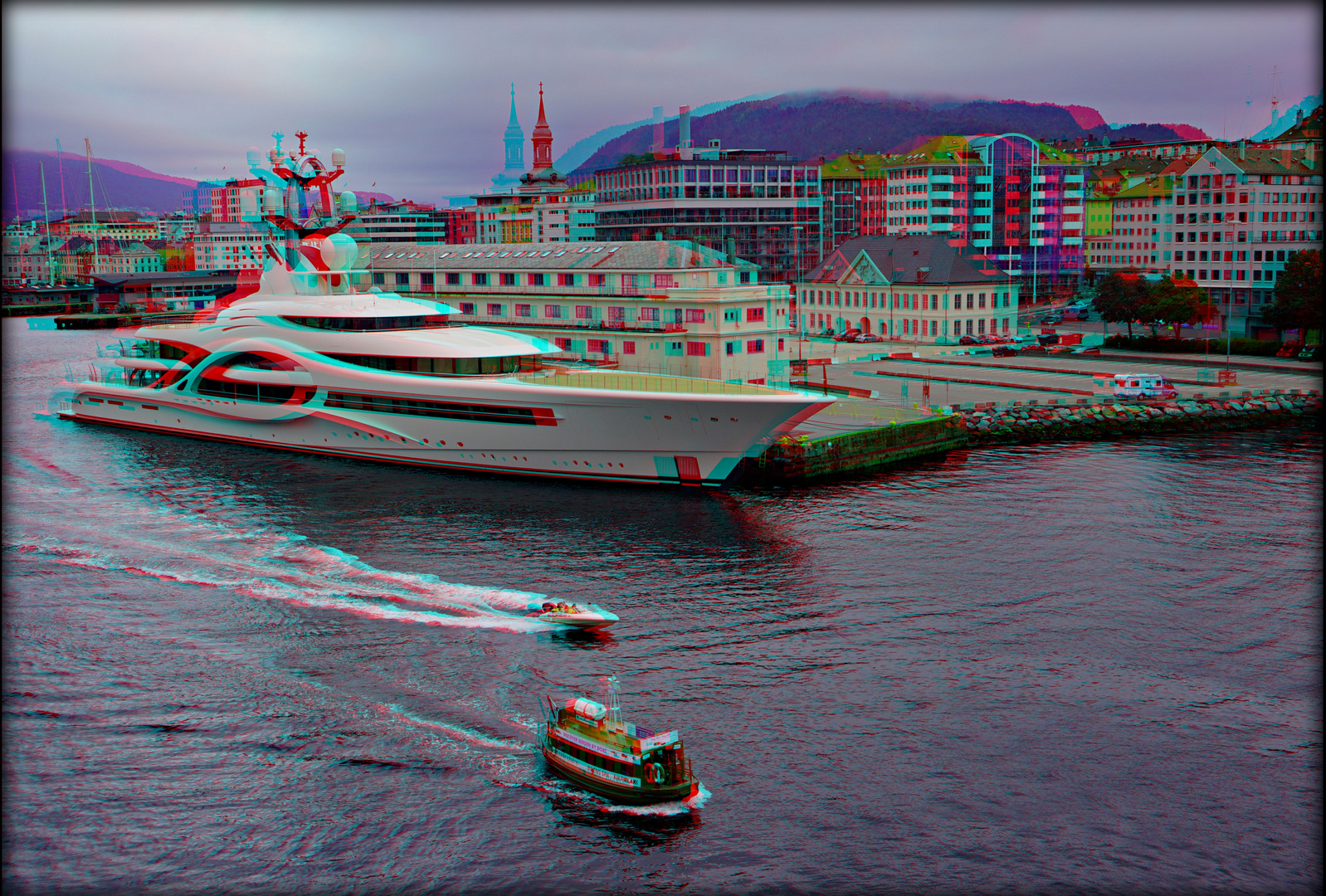 Bergen (Norwegen) flotte Schiffchen  (3D-ANA)