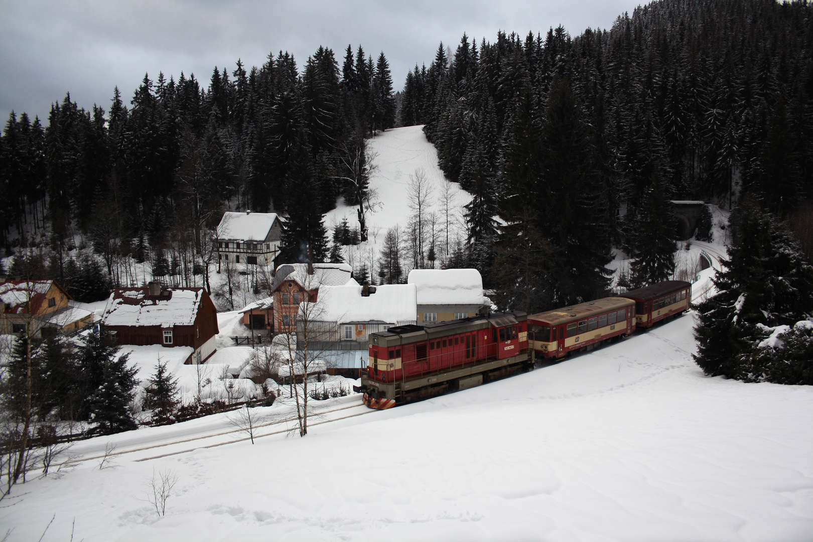 Bergfahrt bei Nove Hamry .