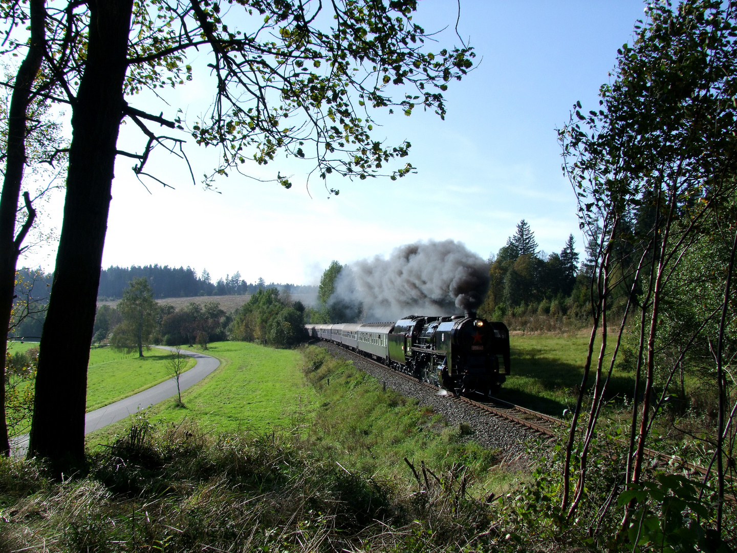 Bergfahrt von 556 036 mit dem IGE Sonderzug nach Bruntal 09/ 2014