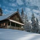 Berghütte im Winter