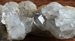 Bergkristalle in einem fossilen Seeigel aus Coesfeld/Westfalen