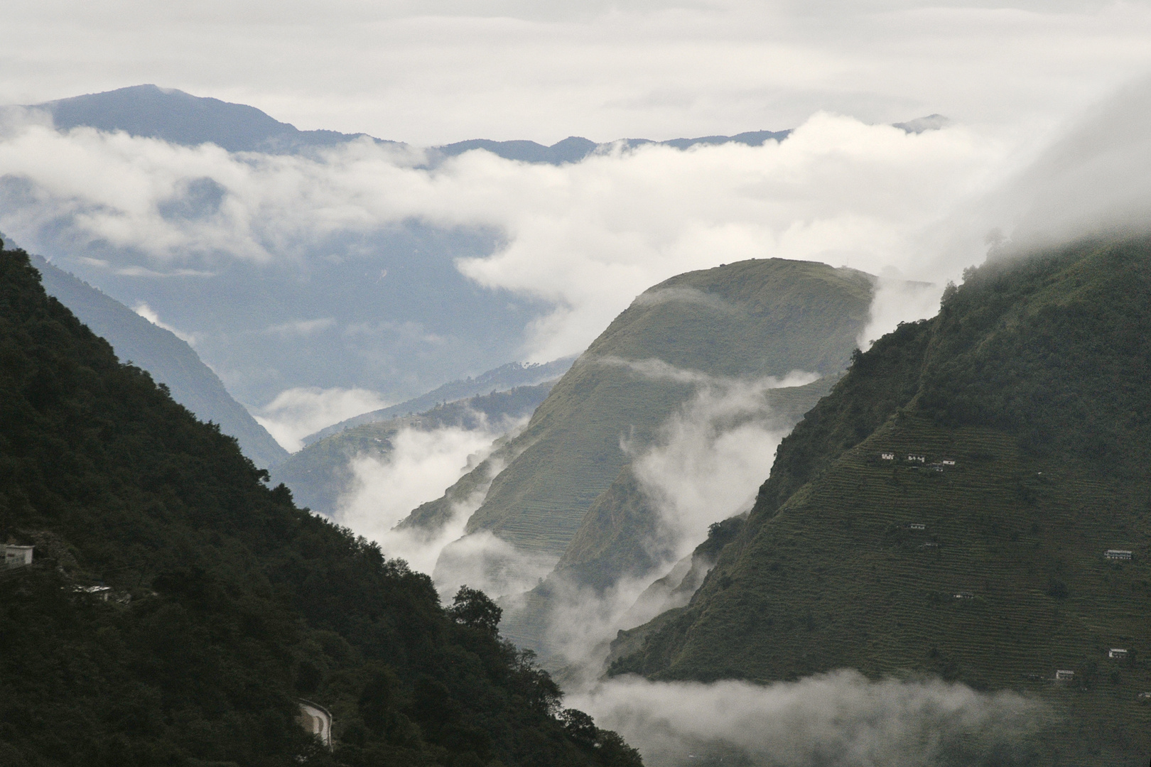 Berglandschaft bei Zhangmu