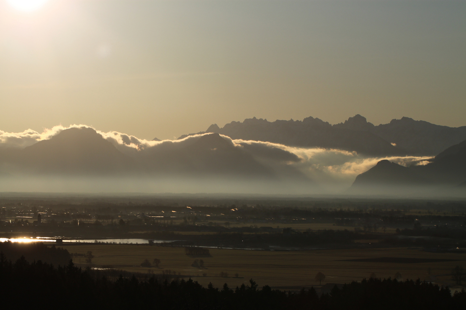 Bergpanorama, aber zu spät...