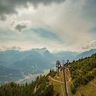 Bergpanorama bei Garmisch-Partenkirchen mit der Zugspitze im Hintergrund (Wankbahn)