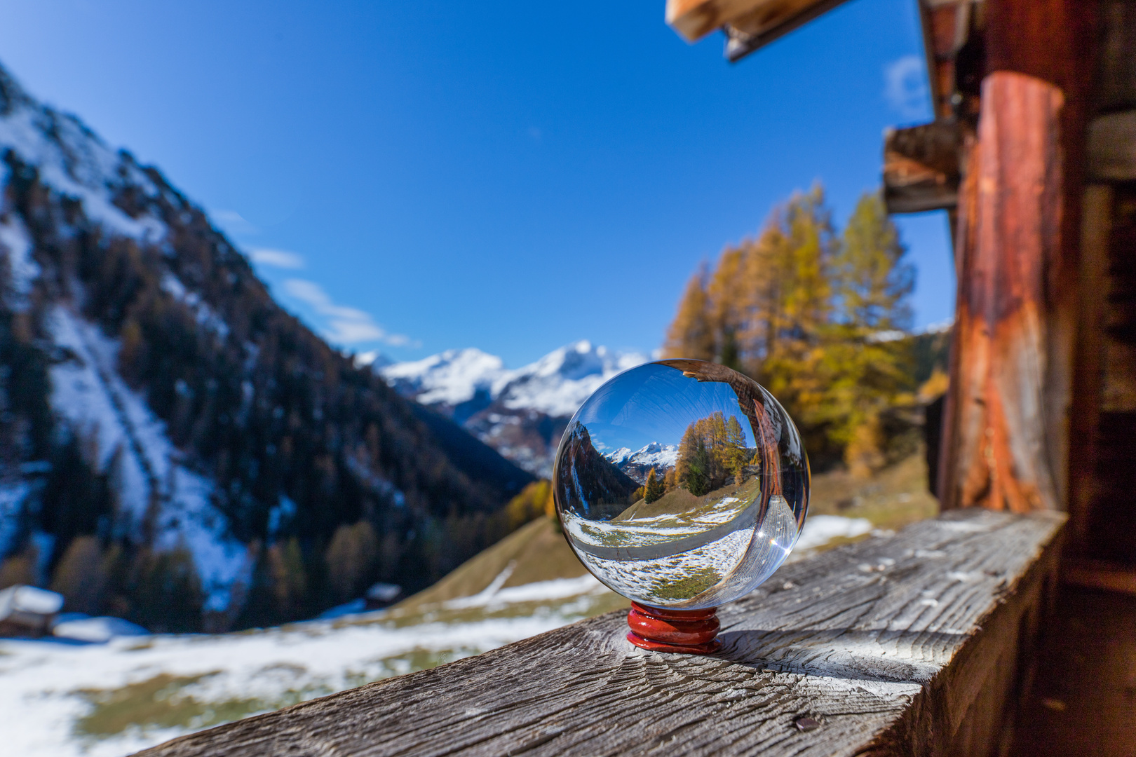 Bergpanorama Davos mit Lensball