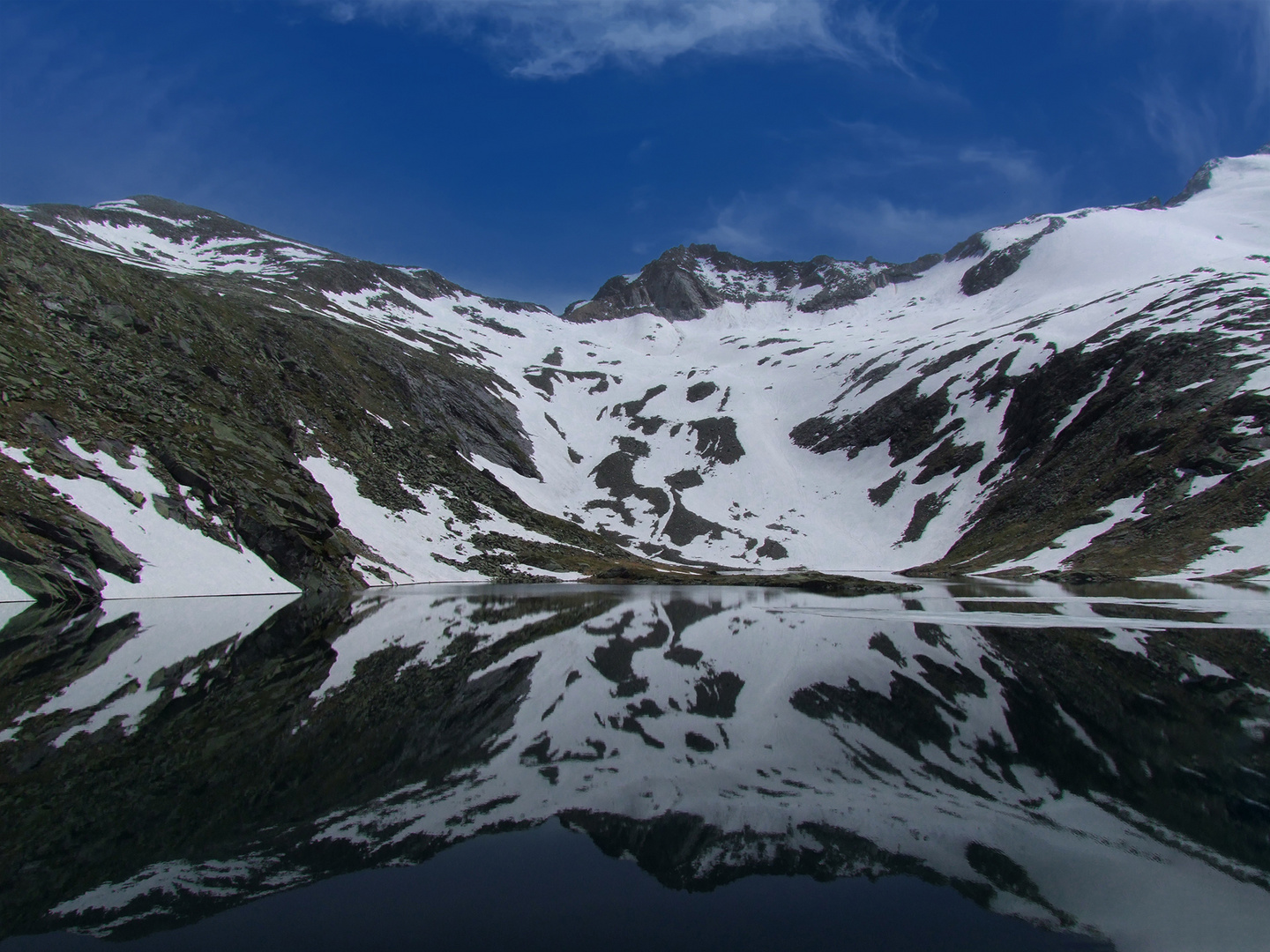 Bergpanorama im Bergsee 