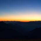 Bergpanorama in Villnöß kurz nach Sonnenuntergang