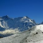 Bergpanorama östlich vom Thorong La im Annapurna-Gebiet