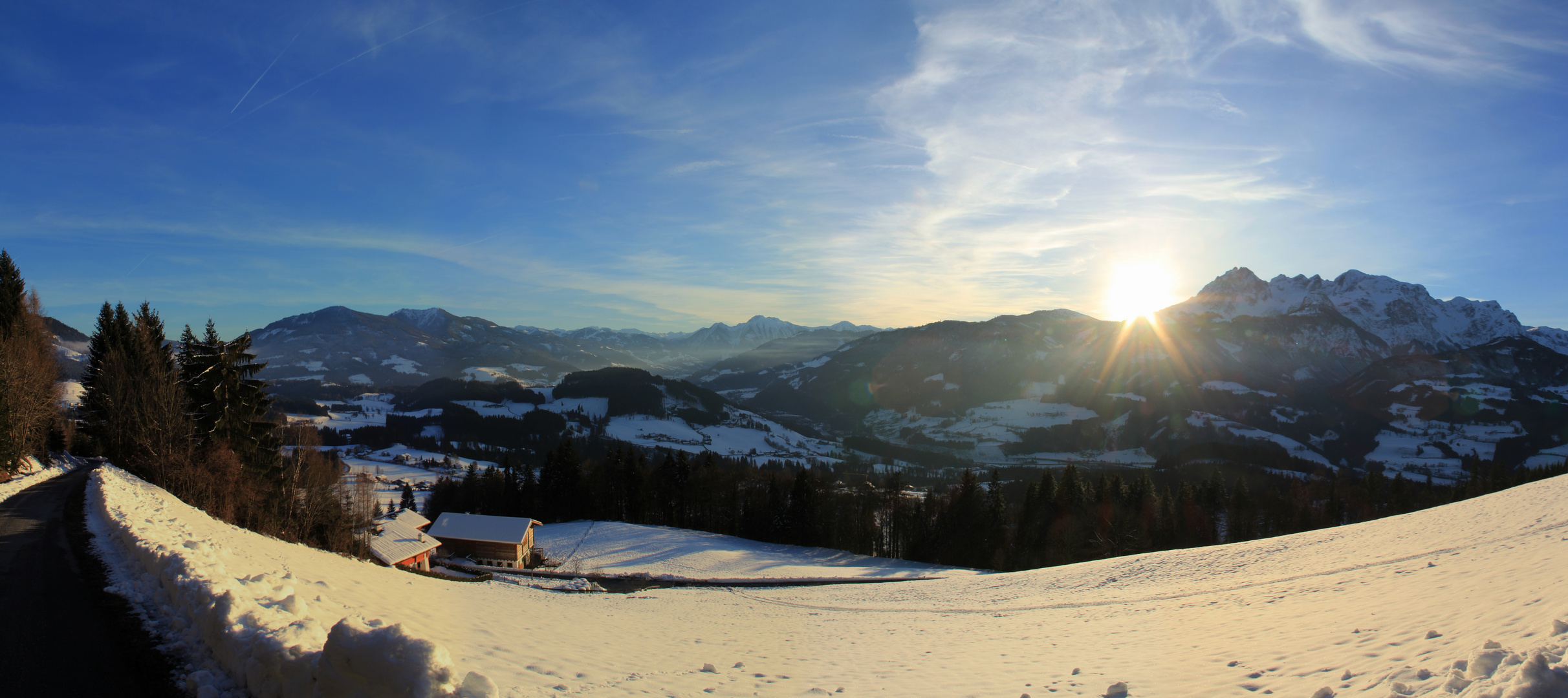 Bergpanorama Sonnenuntergang