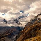 Bergpanorma in Saas-Fee, Wallis, Schweiz