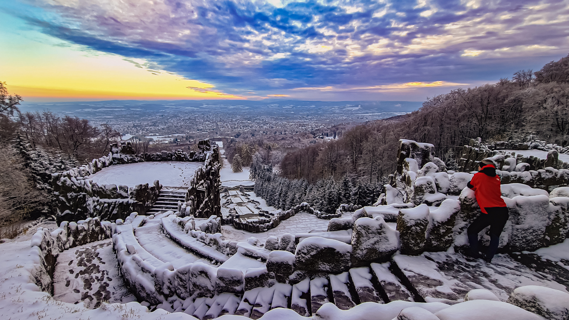 Bergpark im Winter.