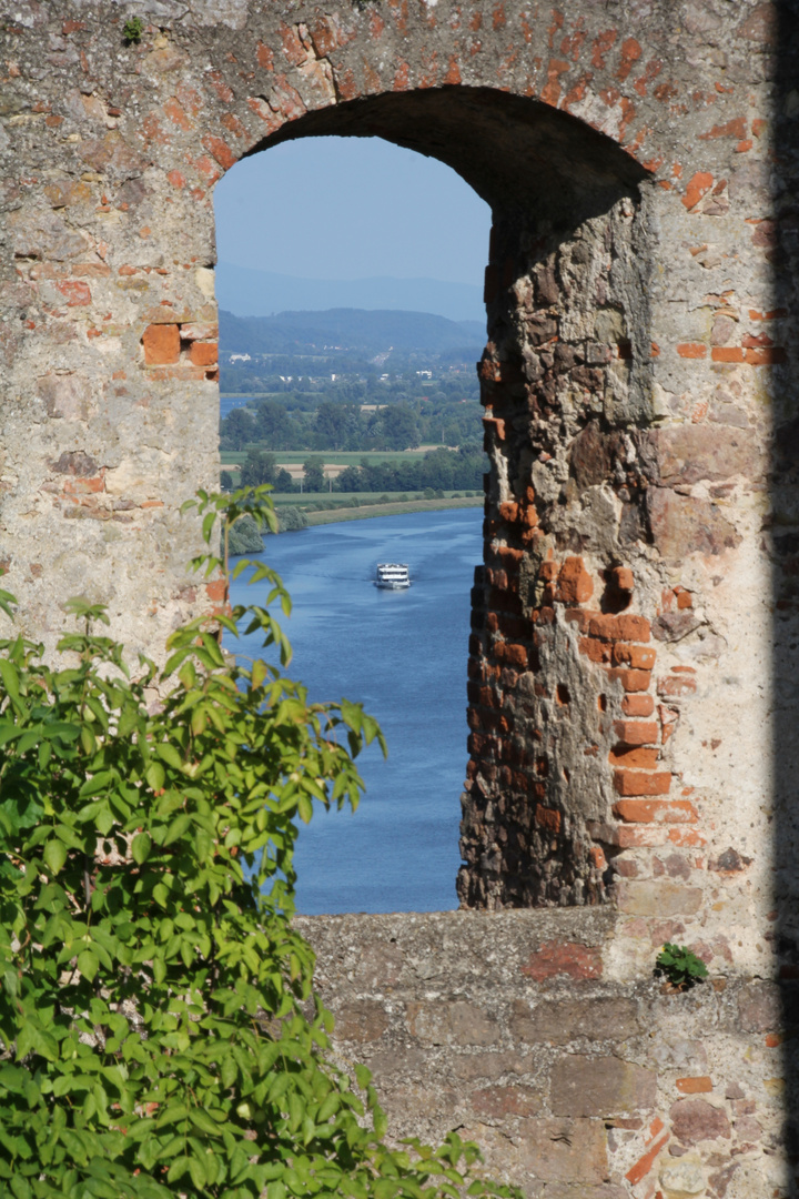 Bergruine mit Blick auf die Donau