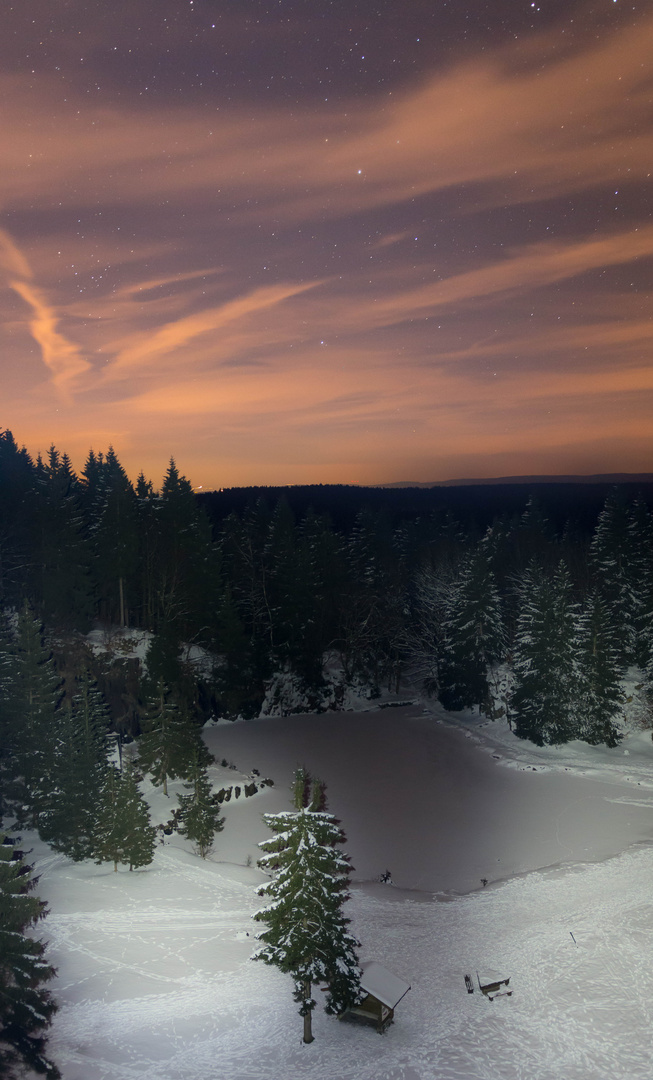 Bergsee an der Ebertswiese bei Nacht