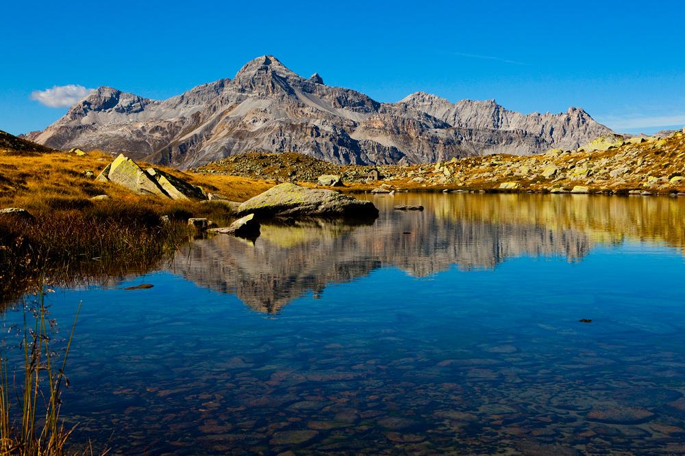 Bergsee im Herbstgold