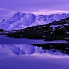 Bergsee "Lai Lung" in der Abenddämmerung