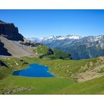 Bergsee von oben (der Perspektiven-Vergleich)