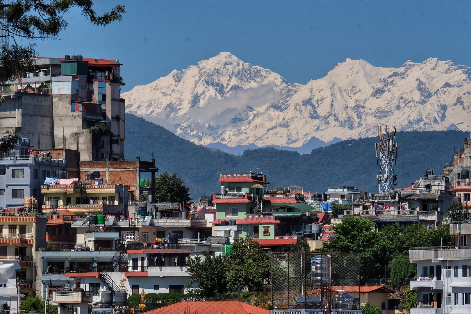 Bergsicht in Kathmandu 