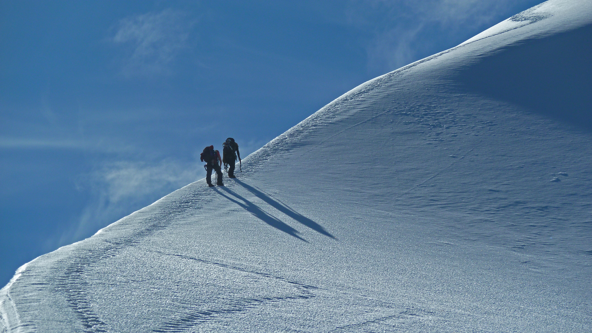 Bergsteiger am Biancograt