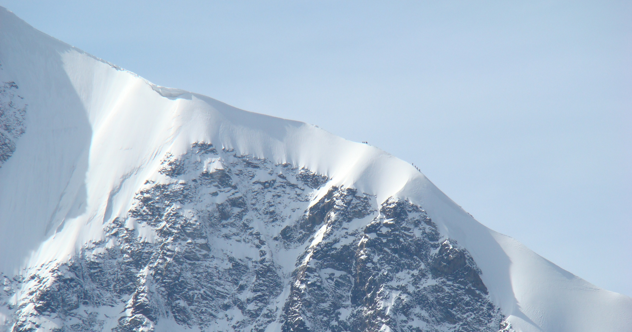 Bergsteiger am Biancograt - Bernina