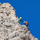 Bergsteiger an der Langkofelscharte