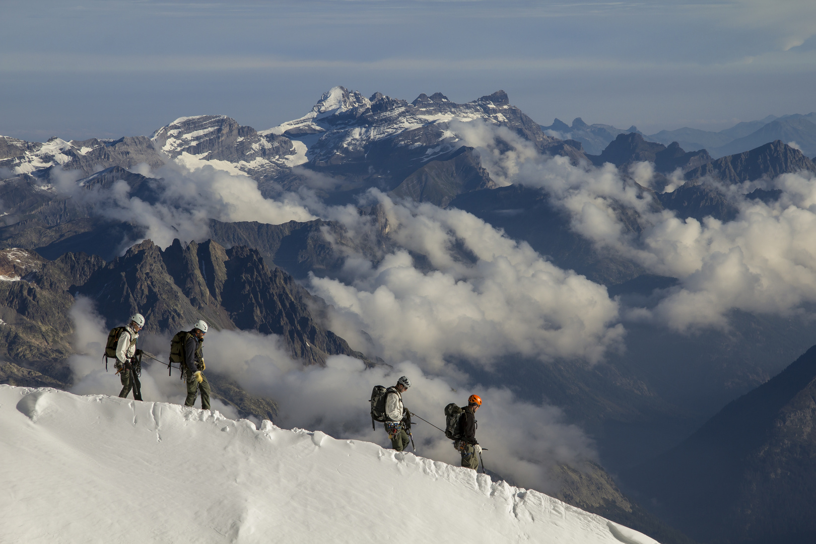 Bergsteiger im Mont Blanc Massif