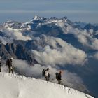 Bergsteiger im Mont Blanc Massif