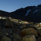 Bergsteiger unterwegs zum Weissmies 4017m