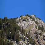 '"Bergtour Grünten mit Blick aufs Ziel Gipfelkreuz Burgberger Hörnle 1496m"