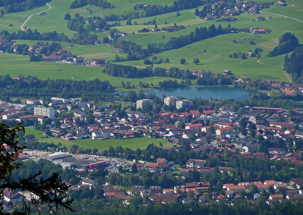 '"Bergtour Grünten Talblick auf Sonthofen aus ca. 1300m"