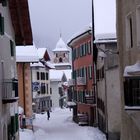 Bergün Dorfstraße im Winter