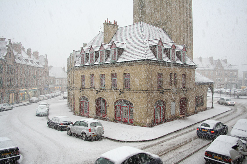 Bergues sous la neige