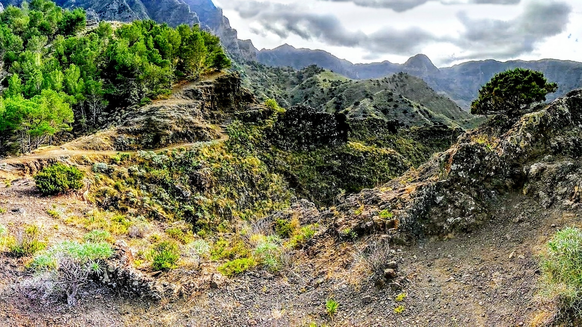 Bergwelt oberhalb Hermigua - La Gomera