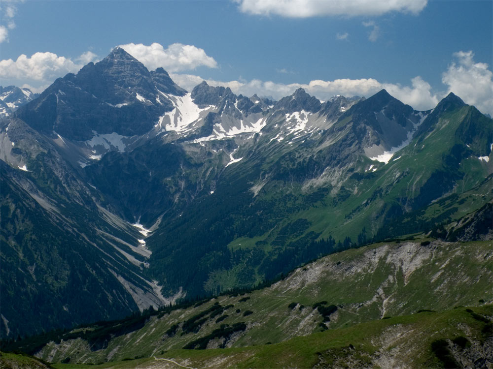 Bergzug-Blick vom Steinkargipfel