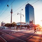 Berlin - Alexanderplatz im Sonnenuntergang