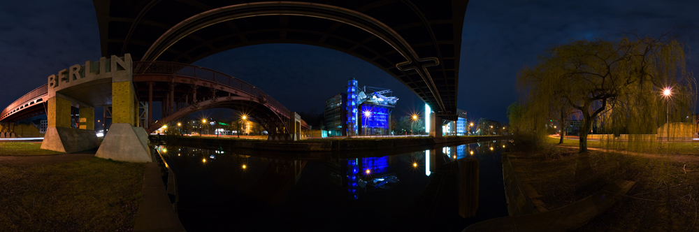 Berlin Anhalter Brücke 360° at night