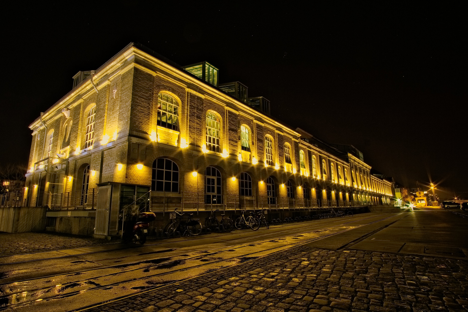 Berlin at night Golden Building