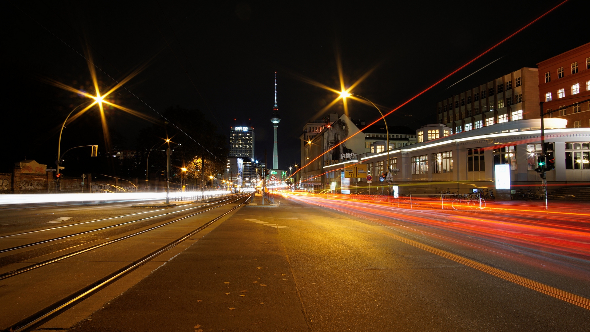 Berlin at night Prenzlauer Allee