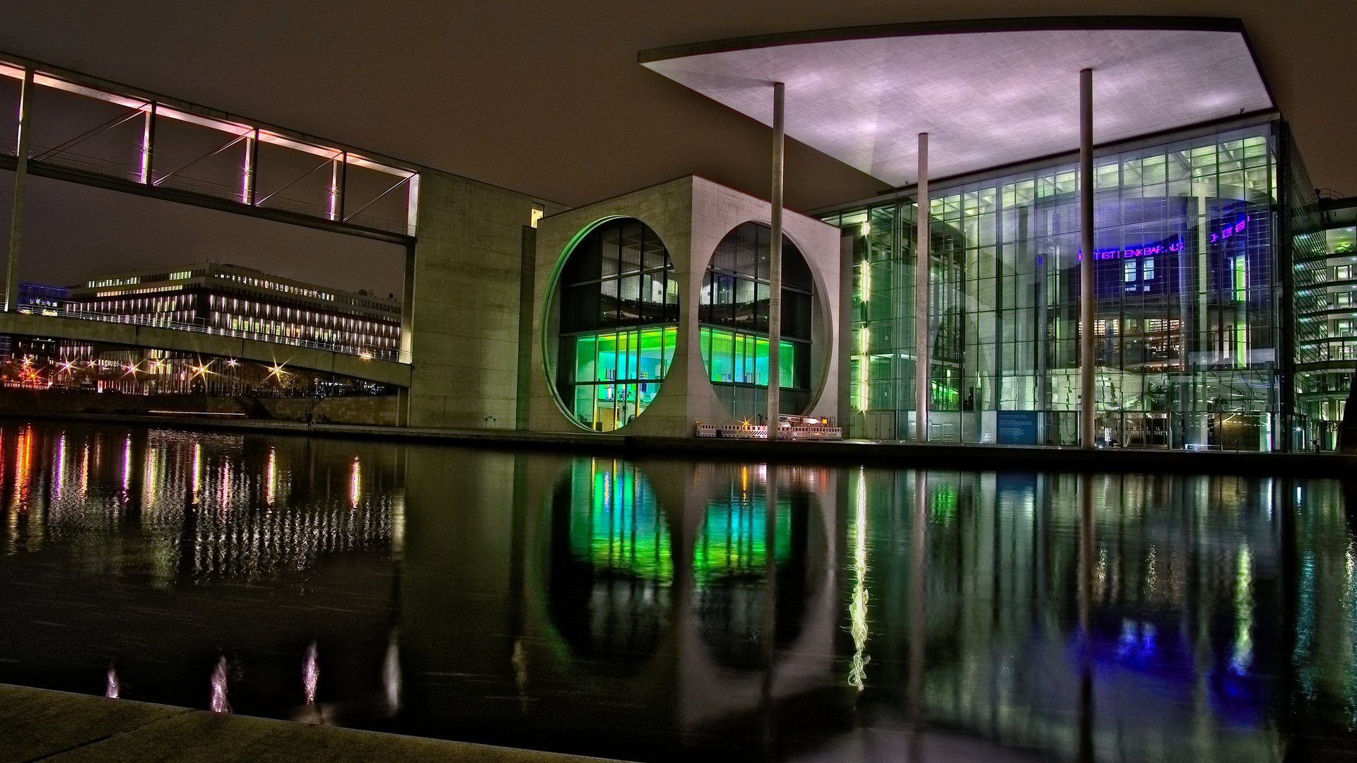 Berlin at night reflections