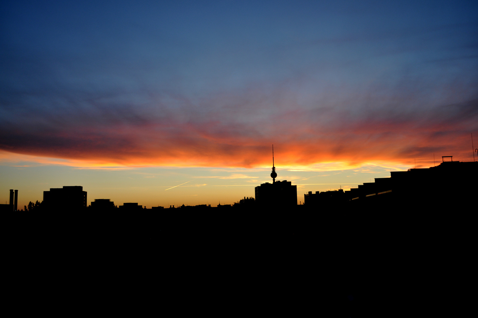 Berlin city sunset